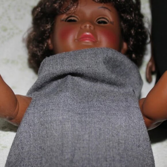 Two Vintage Effanbee Baby Dolls 1970/ 80s African American 11 in Curly Short Hai - Picture 4 of 9
